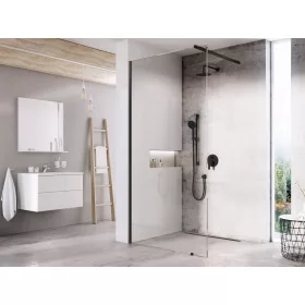Walk-In Wall Szett 80, zuhanykabin fekete+transparent