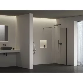 Walk-In Air Wall 120 zuhanykabin fekete+transparent
