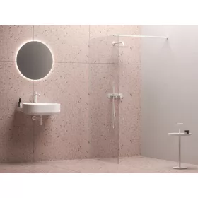 Walk-In Wall Szett 140, zuhanykabin matt fehér+transparent