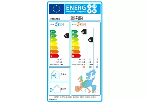 Hisense Max Comfort 3,5kW hűtő-fűtő split klíma (HC35WU00G/ AC35WU0EW)