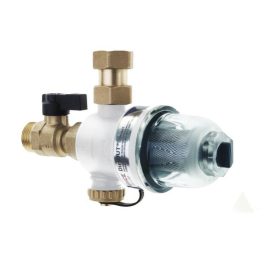   HCE DirtOut Compact 3/4"-os mágneses iszapleválasztó mechanikus  szűrővel, átlátszó/fehér (HCE-DF00300034WT)