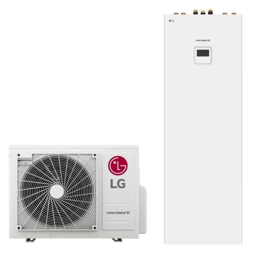  LG Therma V osztott hőszivattyú 4kW, 1 fázis + 200l HMV, R32 (HN0613T.NK0 + HU041MR.U20) 
