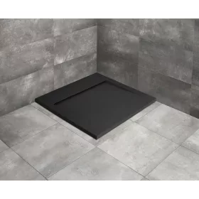   Teos C szögletes lapos fekete zuhanytálca 90x90 fekete, ajándék szifonnal