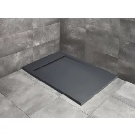   Teos F lapos szögletes antracit zuhanytálca 160x80 antracit, ajándék szifonnal