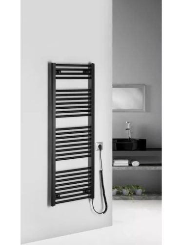  AQUALINE DIRECT-E elektromos matt fekete fürdőszobai radiátor, 45×132 cm (ILE34TB)