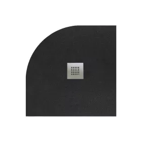   Kios A íves lapos fekete zuhanytálca 80x80 fekete, ajándék szifonnal