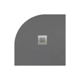   Kios A íves lapos betonszürke zuhanytálca 90x90 betonszürke, ajándék szifonnal