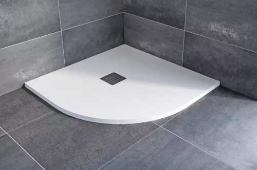 Kios A íves lapos zuhanytálca 90x90 fehér