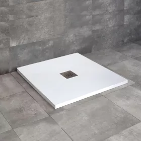 Kios C szögletes lapos fehér zuhanytálca 90x90 fehér