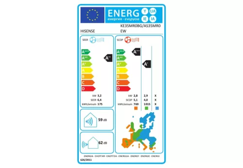 Hisense Ultra Comfort 3,5 kW fehér, oldalfali split klíma (KE35MR0B)