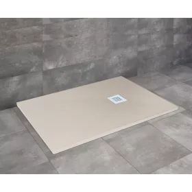   Kios F szögletes lapos beige zuhanytálca 160x80 beige, ajándék szifonnal