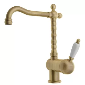 KIRKÉ WHITE Mosogató-csaptelep. fehér karral. bronz