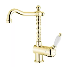 KIRKÉ WHITE Mosogató-csaptelep. fehér karral. arany