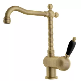 KIRKÉ WHITE Mosogató-csaptelep. fehér karral. bronz