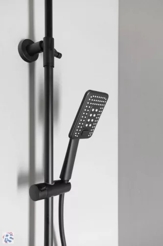 Sapho teleszkópos zuhanyoszlop, termosztátos csapteleppel, zuhanyszettel, fekete (KJ639)