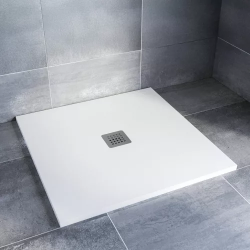 Kios SEw C szögletes lapos zuhanytálca 90x90 fehér, ajándék szifonnal