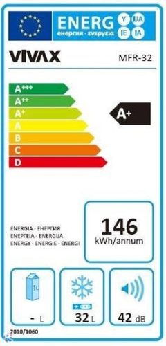Vivax MFR-32 mini fagyasztószekrény 32L, fehér
