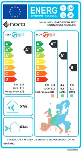 NORD RAC TANAMI NWH12AFCXB-K6DNA4F I/O inverteres split klímaberendezés 3,5 kW R32