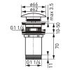  FERRO ROTONDO CLICK-CLACK lefolyószelep túlfolyós mosdóhoz S285-BL-B