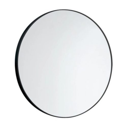 SAPHO AQUALINE kerek tükör, 60cm, matt fekete, akasztó nélkül