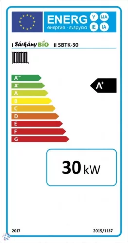 Sárkány Bio 30kW vegyestüzelésű kazán, beépített hőmérővel