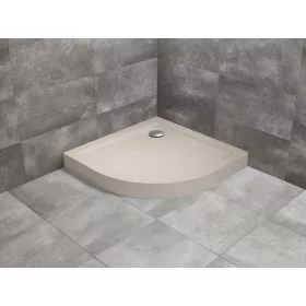   Doros Stone A íves beige zuhanytálca előlappal 80x80 beige, ajándék szifonnal