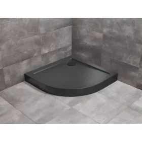   Doros Stone A íves fekete zuhanytálca előlappal 90x90 fekete