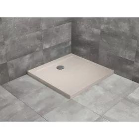  Doros Stone C szögletes lapos beige zuhanytálca 80x80 beige, ajándék szifonnal