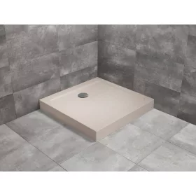   Doros Stone C szögletes beige zuhanytálca előlappal 80x80 beige, ajándék szifonnal