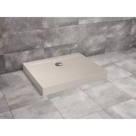   Doros Stone D szögletes beige zuhanytálca előlappal 90x80 beige, ajándék szifonnal