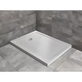   Doros Stone F szögletes lapos fehér zuhanytálca 130x80 fehér