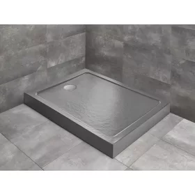   Doros Stone F szögletes antracit zuhanytálca előlappal 100x80 antracit, ajándék szifonnal