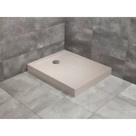   Doros Stone F szögletes beige zuhanytálca előlappal 100x80 beige, ajándék szifonnal