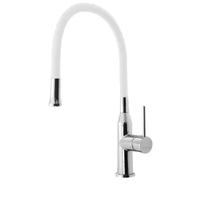   SILI mosogató-csaptelep. szilikon cső. 224/263/475mm. fehér/króm