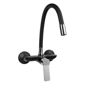   AQUALINE SINTRA fali csaptelep. flexibilis kifolyóval. matt fekete/króm