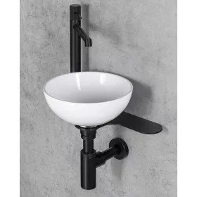   TETRIS mosdótartó konzol. kerámiamosdóval. alátéttel. bal oldali magasított csaptelephez