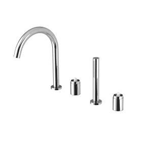   ULTRAMIX kádperemre építhető csaptelep test, kifolyócsővel és kézizuhannyal, króm