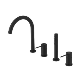   ULTRAMIX kádperemre építhető csaptelep. kifolyócsővel és kézizuhannyal. matt fekete