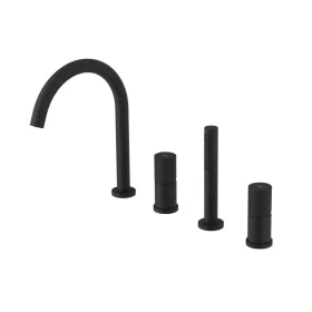   ULTRATAP kádperemre építhető csaptelep. kifolyócsővel és kézizuhannyal. matt fekete