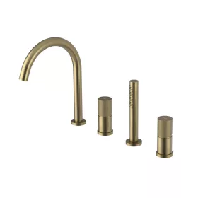   ULTRATAP kádperemre építhető csaptelep. kifolyócsővel és kézizuhannyal. matt arany