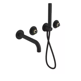   ULTRAMIX falba süllyesztett csaptelep test kifolyócsővel, kézizuhannyal, matt fekete