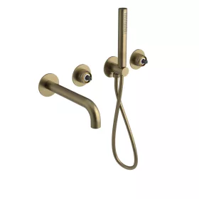   ULTRAMIX falba süllyesztett csaptelep test kifolyócsővel, kézizuhannyal, matt arany