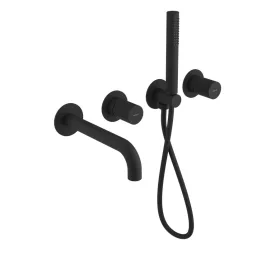   ULTRATAP falbasüllyeszthető csaptelep. kifolyócsővel és kézizuhannyal. 2-irányú. matt fekete