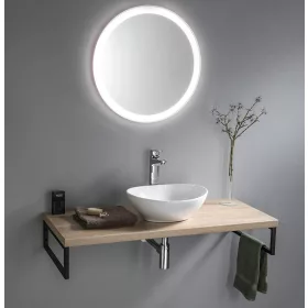   AQUALINE VEGA pult tükörrel. mosdóval. 2 db konzollal. csaptelep nélkül. 97.5x45cm. platina tölgy