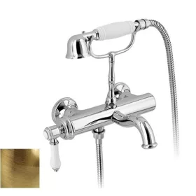 VIENNA fali kádtöltő csaptelep zuhanyszettel. bronz