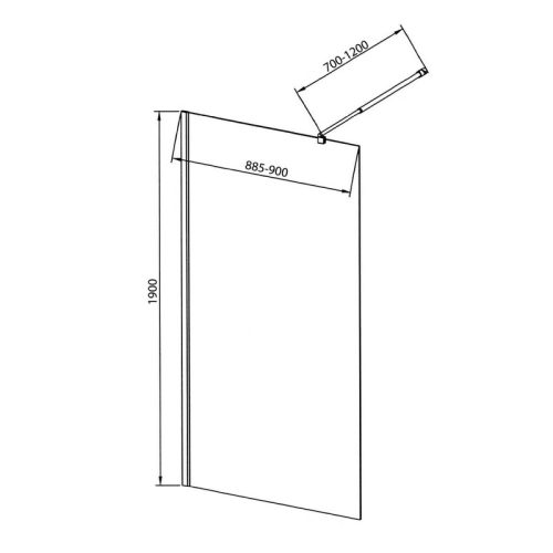  SAPHO AQUALINE WALK IN Fix zuhanyfal, 90x190cm, transzparent üveg WI091
