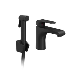   Flat álló mosdócsaptelep bidézuhannyal leeresztő nélkül FL 112.20BLM, matt fekete