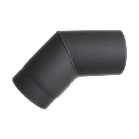   Acél 45 fokos füstcső könyök, átmérő 120mm, vegyestüzelésű kazánhoz, vastagfalú (2mm), fekete