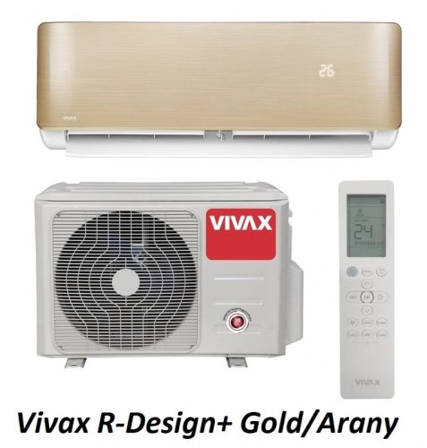 Vivax ACP-09CH25AERI+ R-Design+ - Gold/Arany 2,7kW split klíma, fűtésre optimalizált, A+++, -25°C-ig fűtés