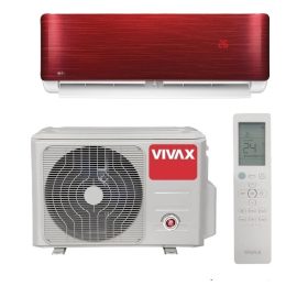 Vivax ACP‑12CH35AERI+ 3,5 kW R‑Design Cherry Red split klíma, R32 gázzal, A+++/A++ energiaosztállyal, fűtésre optimalizált, WiFi előkészítéssel